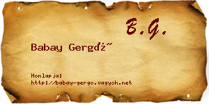 Babay Gergő névjegykártya